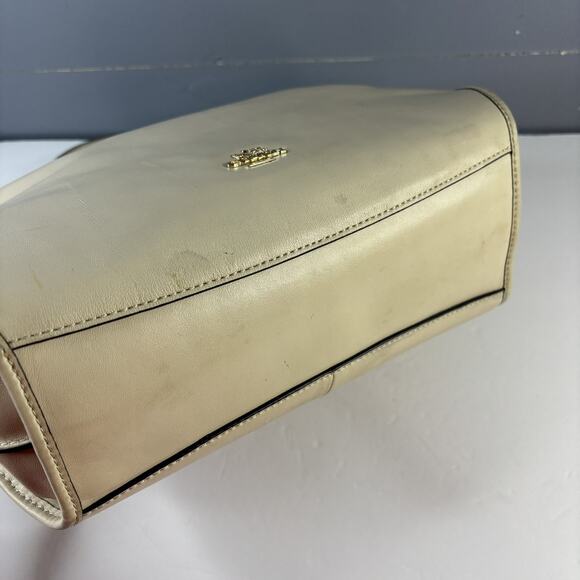 COACH SMYTHE SATCHEL 32405 Natural Beige Leather Handbag Bag 2 Handles - Picture 5 of 16